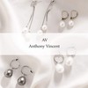 Anthony Vincent Aretes mujer - Aretes 2 Perlas Cultivadas Blancas