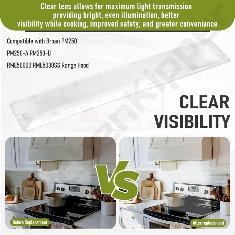 SB03294757 Range Hood Light Lens Cover for Broan PM250 RME50000