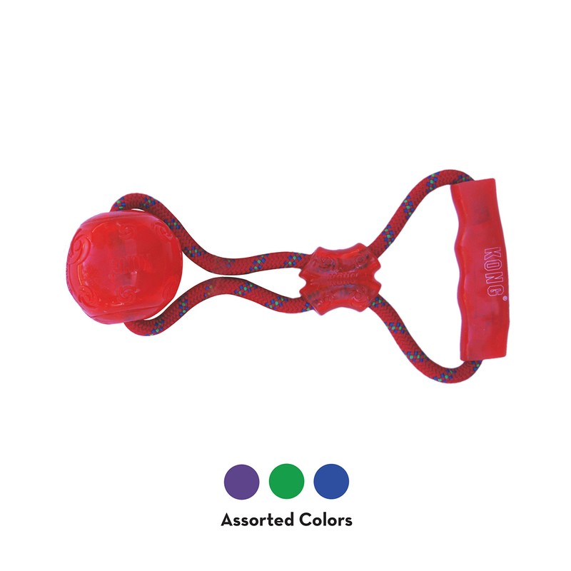 KONG Squeezz Ball with Handle Dog Toy, Medium