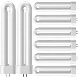 8 Pack Bug Zapper Light Bulb Replacement for 15W Bug Zapper with 4-Pin Base, Ful 15W-BL U Shaped Twin Tube Bulb for Outdoor Mosquito Zapper