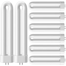 8 Pack Bug Zapper Light Bulb Replacement for 15W Bug Zapper with 4-Pin Base, Ful 15W-BL U Shaped Twin Tube Bulb for Outdoor Mosquito Zapper