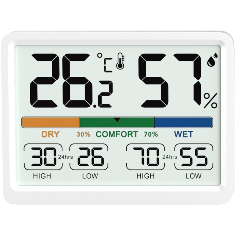 NOKLEAD Thermo-Hygrometer, Digital Thermometer, Hygrometer, Indoor Thermometer, Comfortable Display, Tabletop