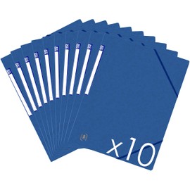 Oxford TopFile+ 400114353 A4 Folders without Flaps with Elastic Band (Pack of 10) Blue