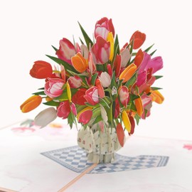 Favour Pop Up® - 3D A Magnificent Bouquet in Vase, Birthday, Anniversary, Also for Money Gift or Voucher TF091