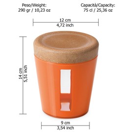 Omada M4442AR Ecoliving 1 lt Food Container (Orange)