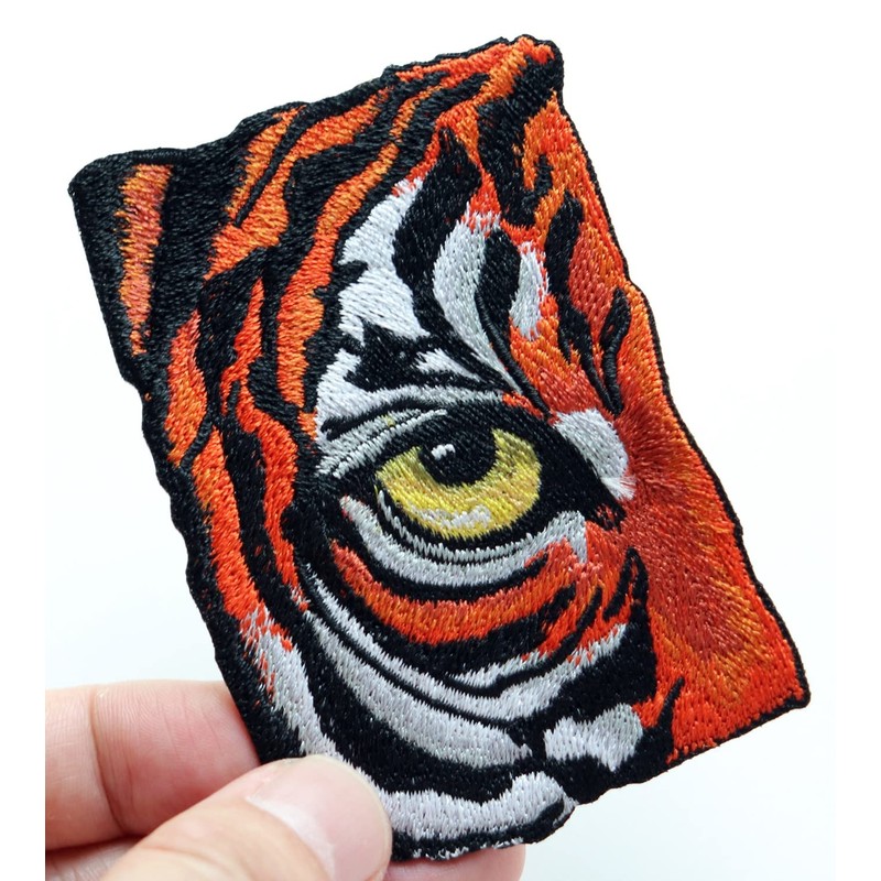 Tiger Eye Patch Iron On Embroidered Tiger Patch with Instruction