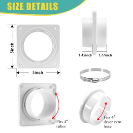 VIWINVELA Dryer Vent Hose Connector Kit - Dryer Vent Wall Plate - Dryer Duct Connector Wall Vent with Quick Connect & Disconnect Dryer Dock Connector (Dryer Vent Connector)