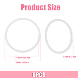 6 Pack Water Bottle Gasket Replacement for Owala FreeSip, Silicone Lid Seal O Ring Sealing Gaskets Replacement Parts Accessories Compatible with Owala Stainless Steel Cup (Clear)