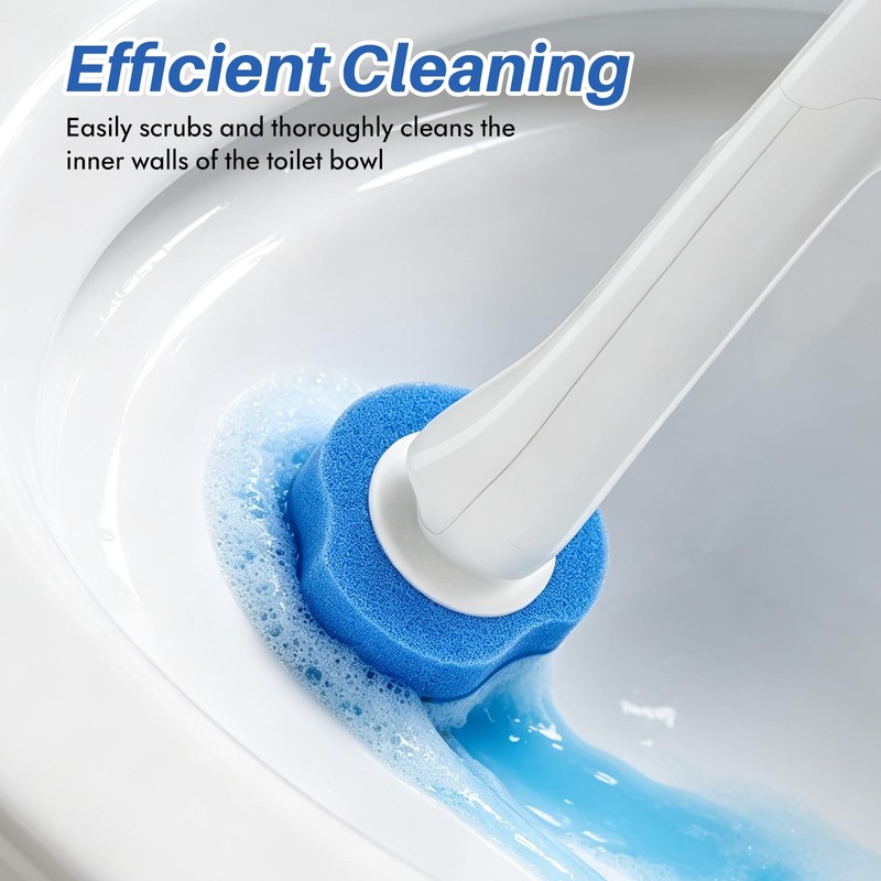 Disposable Toilet Brush for Bathroom Cleaning, 30 Count Refills