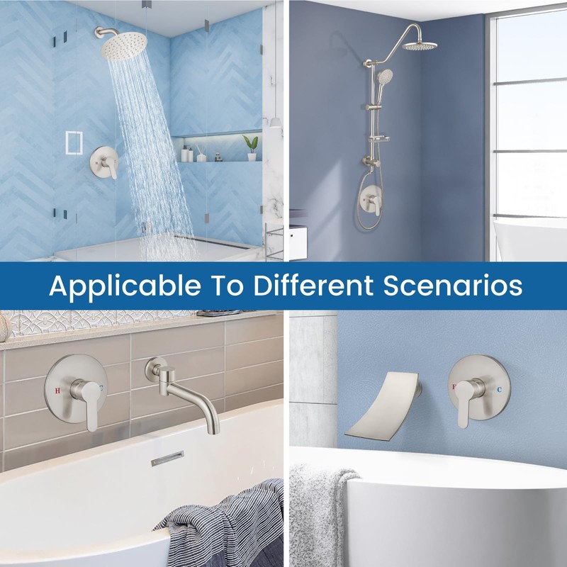 Airuida Round Single-Function Shower Handle Valve Trim Kit Shower Valves