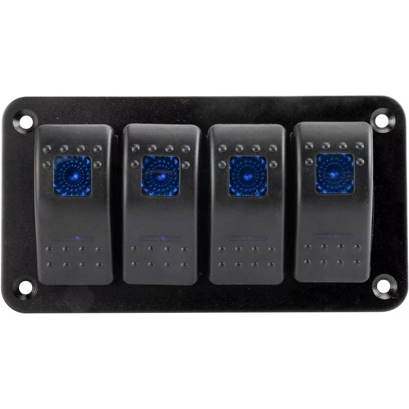 Amarine Made 12V 4 Gang Rocker Switch Panel Toggle Switch