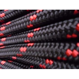 7/16 Inch Double Braid Polyester Rope, Black and red (100 feet)
