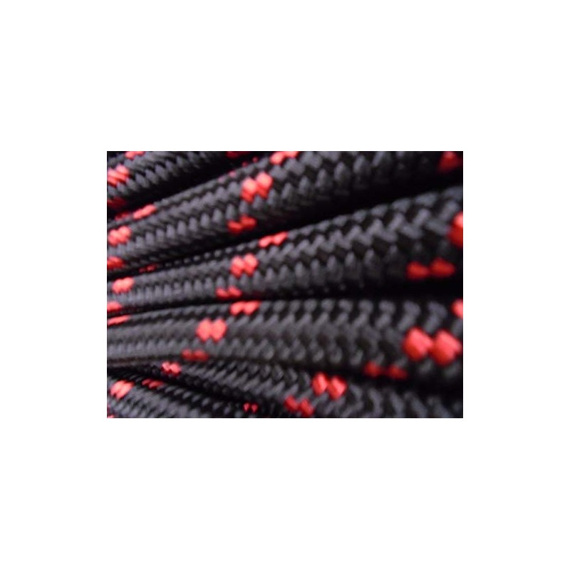 7/16 Inch Double Braid Polyester Rope, Black and red (100