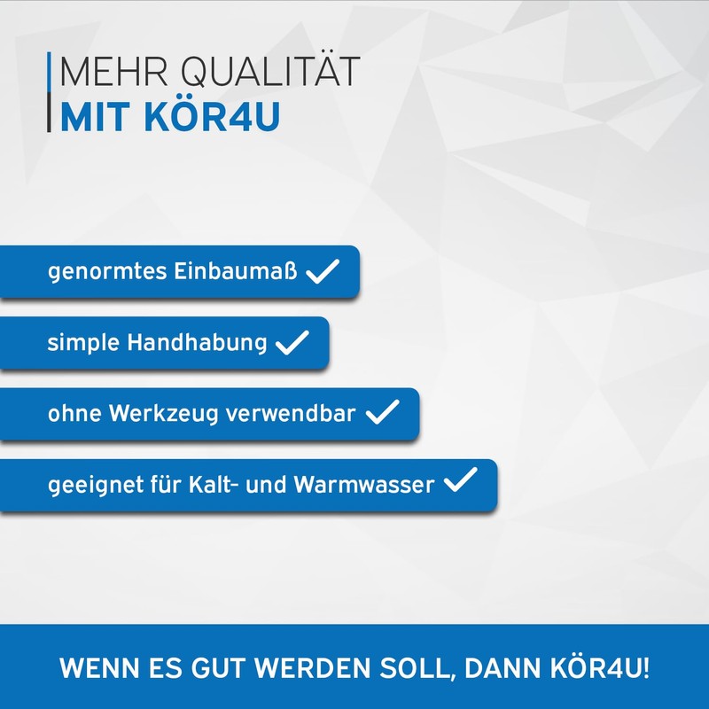 kör4u Design Angle Valve 1/2 x 3/8 Inch Water Shut-off