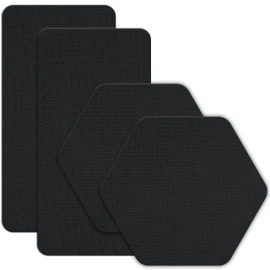 GEAR AID Tenacious Tape Gore-TEX Fabric Patches for Quickly Fixing Holes and Tears in Jackets, Gloves, Rain and Ski Pants | Black | 2.5” x 2.8” Hexagon, 2.5” x 4” Rectangle, 4 Patches