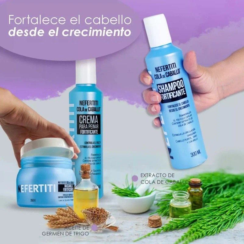Kit Tratamiento Cola De Caballo Mayor Crecimiento Nefertiti