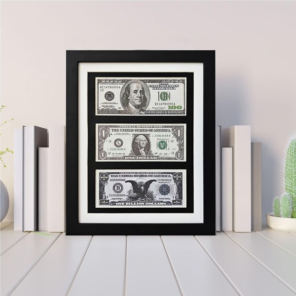 Tabletop Photo Frame, Dollar Bill Frame, Multiple Dollar Bills for