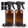 Wedama Amber Glass Spray Bottles, 2 Pack 16 oz Glass