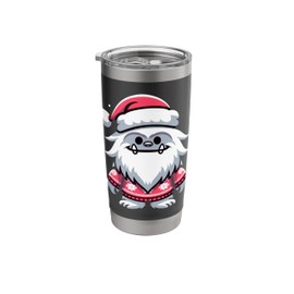 Cute Yeti With Santa Hat Christmas Abominable Snowman Kids Stainless Steel Insulated Tumbler