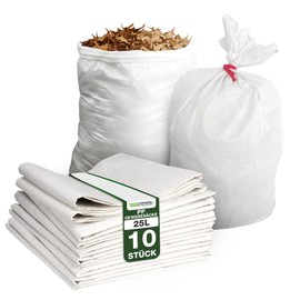 ToolSpace Fabric Bags Construction Rubble Bags 10 x Grain Bags 25 kg Bags 85 x 50 cm Made of Robust Polypropylene Ideal as Sand Bags Heavy Duty Bags Waste Bags PP Fabric Bags as Coal Bags Tear-Resistant Transport Bag