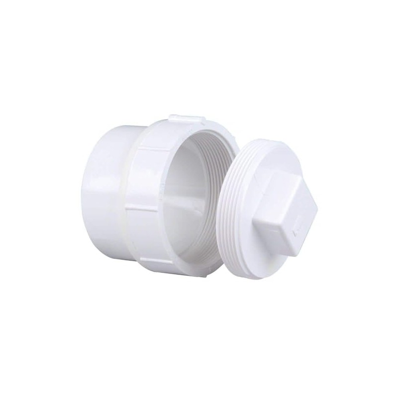 PlumberStop - 4" DWV PVC Fitting Cleanout Adapter w/C.O. Plug
