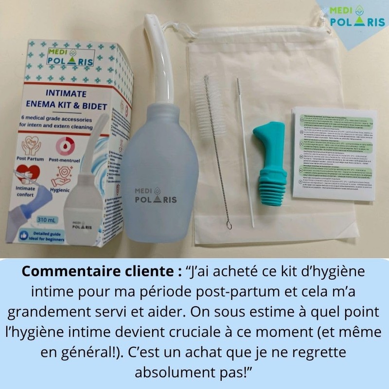 Intim-Einlauf-Set 310 ml + tragbares Bidet, Multi-Halterung, ideal für die