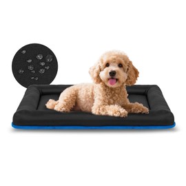 Miguel Oxford Outdoor Waterproof Dog Bed for Metal Dog Crates Water-Resistant All Weather Pet Mat Durable Easy Wipe Clean Travel Indoor Outdoor Puppy Cat Crate Bed 30inch, Black