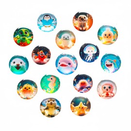 Aurinovellia Pack of 16 Animal Fridge Magnets, Decorative Magnets for Magnetic Board, Magnets Children, for Whiteboard, Classroom, Office, Kitchen, Funny Gifts, Pin Board etc (Round/30 mm)