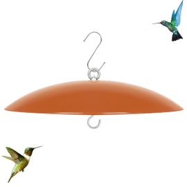 andergi 13" Hummingbird Feeder Shade Cover,Bird Feeders Dome Rain Cover,Squirrel Baffle for Shepherd's Hook Outdoors (Orange), 1 Pack