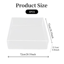 Hyuetrsa Plastic Sofa Seat Cushion Covers,4 Pcs Clear Waterproof Sofa Couch Covers, PVC Waterproof Couch Covers Furniture Sofa Seat Slipcover for Against Pets Clawing Scratching, 28.35 × 28.35 × 8.86"