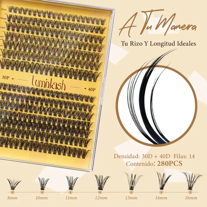 Luminlash Kit De Extensiones De Pestañas 8-16mm