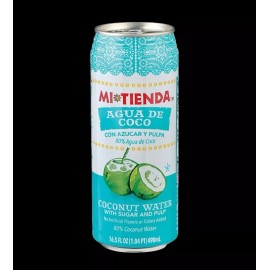 Mi Tienda Coconut Water With Sugar & Pulp (Agua De Coco) 16.5oz Single Cans