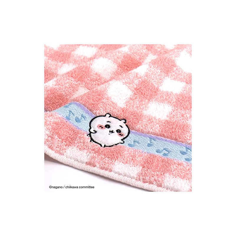 Chiikawa 41-1050070 Musical Notes Towel Handkerchief, Pink, Pile, Cute, Approx.