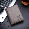 BULLCAPTAIN Large Capacity Genuine Leather Bifold Wallet/Credit Card Holder for