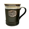 Americaware Yellowstone 3D Medallion 18 oz Reactive Glaze Mug, Brown