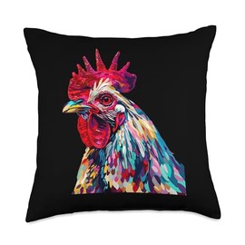 Serama Chicken Pop Art Throw Pillow