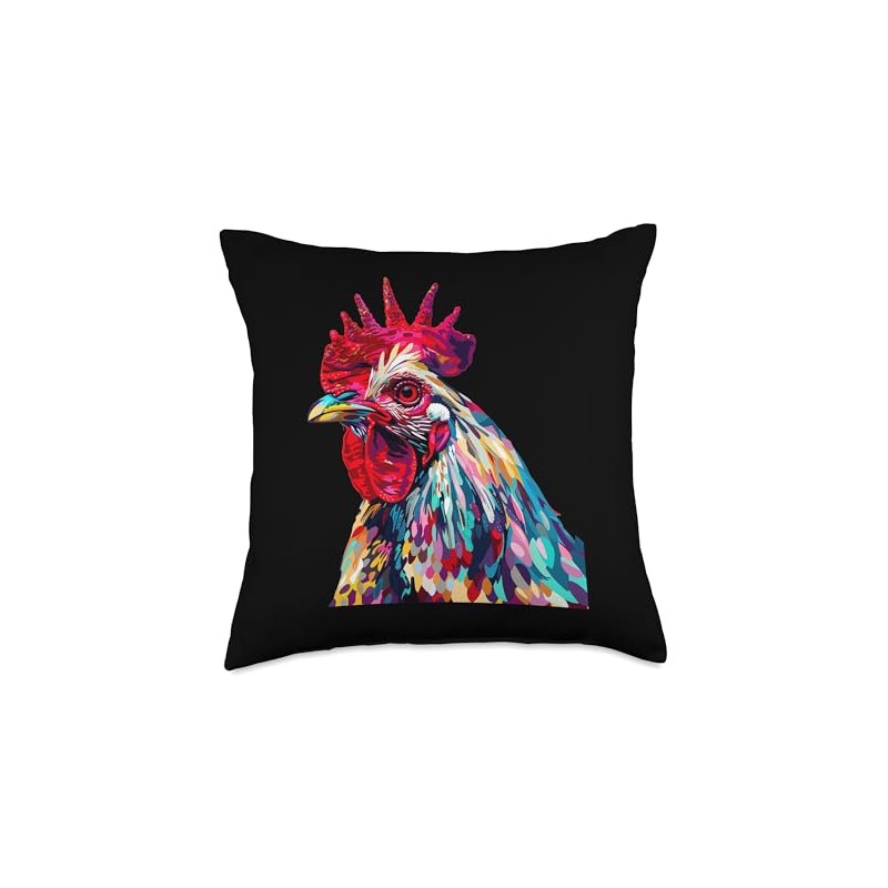 Serama Chicken Pop Art Throw Pillow
