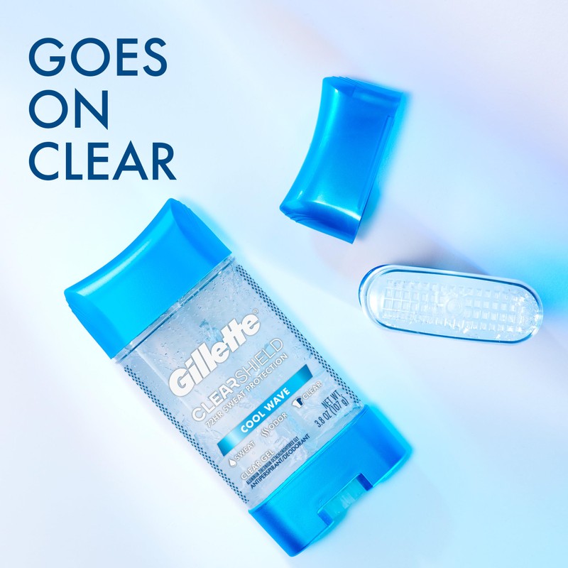 Gillette Antiperspirant and Deodorant for Men, Clear Gel, Cool Wave