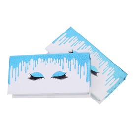Beavorty 2pcs Portable Eyelash Storage Box Creative Paper False Lashes Holder and Lightweight Eyelash Packaging for Organized Lash Glitter Cover Blue