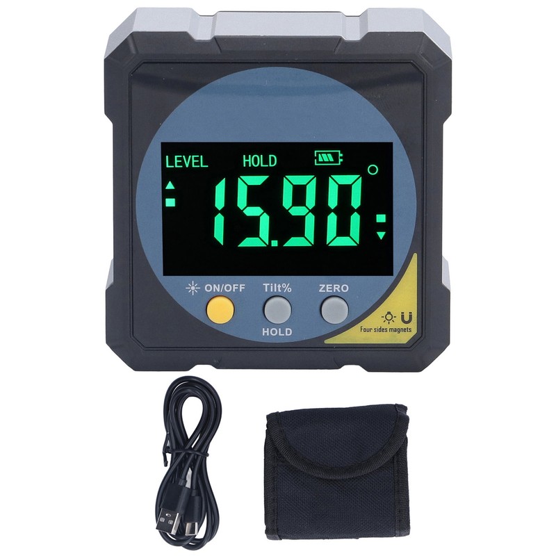 Digital Angle Finder Laser Magnetic Inclinometer Box Gauge Electronic Protractor