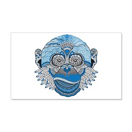 Truly Teague 35 x 21 Wall Vinyl Sticker Chinese New Year Monkey 2016 Lucky Blue