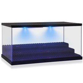 XL Building Block Storage Box, Comius Sharp Acrylic Figure Stand, Doll Display Case, Black, 26.5 x 15.5 x 13.5 cm, No Assembly Required