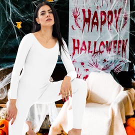 Kepblom Women's Long Sleeve Scoop Neck Unitard Spandex Bodysuit for Dance Gymnastic Costume