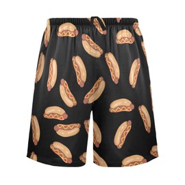 XUWU Hot Dog Sausage Print Mens Pajama Shorts Comfy Sleep Lounge Pants Sleepwear, Drawstring & Pockets Pj Bottoms XL