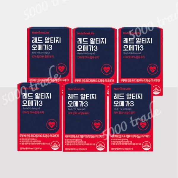 Nutrione Red Altige Omega 3 High Quality Omega 3 Blood Circulation Improvement 6 Boxes (180 Capsules), Red Altige Omega 3 / 뉴트리원 레드 알티지 오메가3 고품질 오메가3 혈행개선 6박스 (180캡슐), 레드 알티지 오메가3