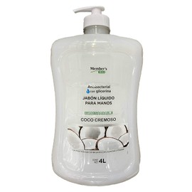 Jabón Antibacterial Líquido Para Manos Con Glicerina Biodegradable Coco Cremoso 4 Litros