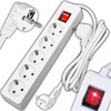 Retoo Power Strip 5-Way Multiple Socket with Switch and 5