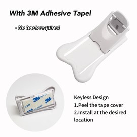 YUESUO Sliding Door Lock for Child Safety, Baby Proof Locks with No Screws or Drills for Sliding Door, Window, Wardrobe (White - 4Pack)