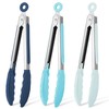 Hotec Mini Silicone Kitchen Tongs for Cooking - 7-Inch Small