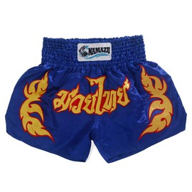 NAMAZU Muay Thai - Pantalones cortos para hombre y mujer, pantalones cortos de boxeo de alta calidad MMA, Tbsn17-azul, XXXL- FIT WAIST 34"-36"